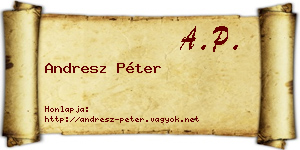 Andresz Péter névjegykártya