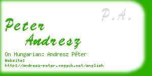 peter andresz business card